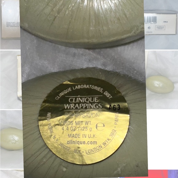 NEW 2 CLINIQUE VINTAGE WRAPPINGS Sealed hard Milled Wrappings SOAP VERY RARE - Picture 3 of 4